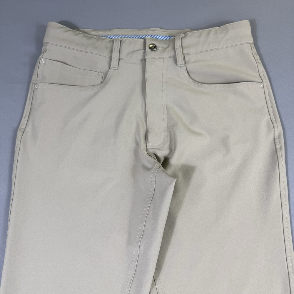 Footjoy Pants Mens 30x30 Tan Beige Athletic Fit 5 Pocket Performance Casual Golf - Picture 2 of 11